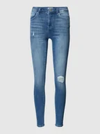 Spodnie damskie - Jeansy o kroju skinny fit z przetarciami model ‘POWER’ - miniaturka - grafika 1