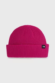 Czapki damskie - The North Face czapka kolor różowy z grubej dzianiny - grafika 1