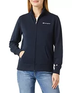 Bluzy damskie - Champion Damska bluza Legacy American Classics Powerblend Terry Small Logo Full-Zip, niebieski morski, XXL - miniaturka - grafika 1