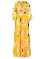Sukienki - APART sukienka wieczorowa z kwiatowym nadrukiem, żółta wielokolorowa, S, Żółty, wielokolorowy, S - miniaturka - grafika 1