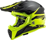 Kaski motocyklowe - LS2 Kask motocrossowy FAST EVO ROAR czarny matowy żółty L - miniaturka - grafika 1