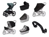 Wózki dziecięce - Wózek miejski Thule Urban Glide 4-wheel Mid blue + Bassinet Black SET 7in1 - miniaturka - grafika 1