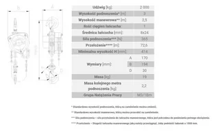 Wciągnik łańcuchowy (udźwig: 2000 kg, wysokość podnoszenia: 3 m) 33981091 - Wciągarki - miniaturka - grafika 2