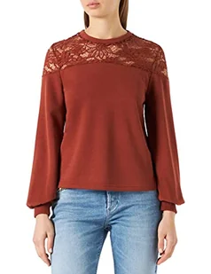 ONLY Women's ONLCATALINA L/S O-Neck Plain SWT Bluzka z okrągłym dekoltem, Burnt Henna, S - Bluzki damskie - miniaturka - grafika 1