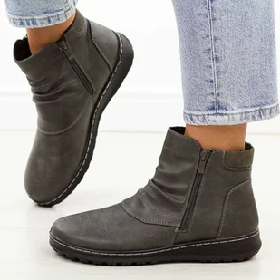 Szare botki damskie Vinceza 87725 - Botki damskie - miniaturka - grafika 1