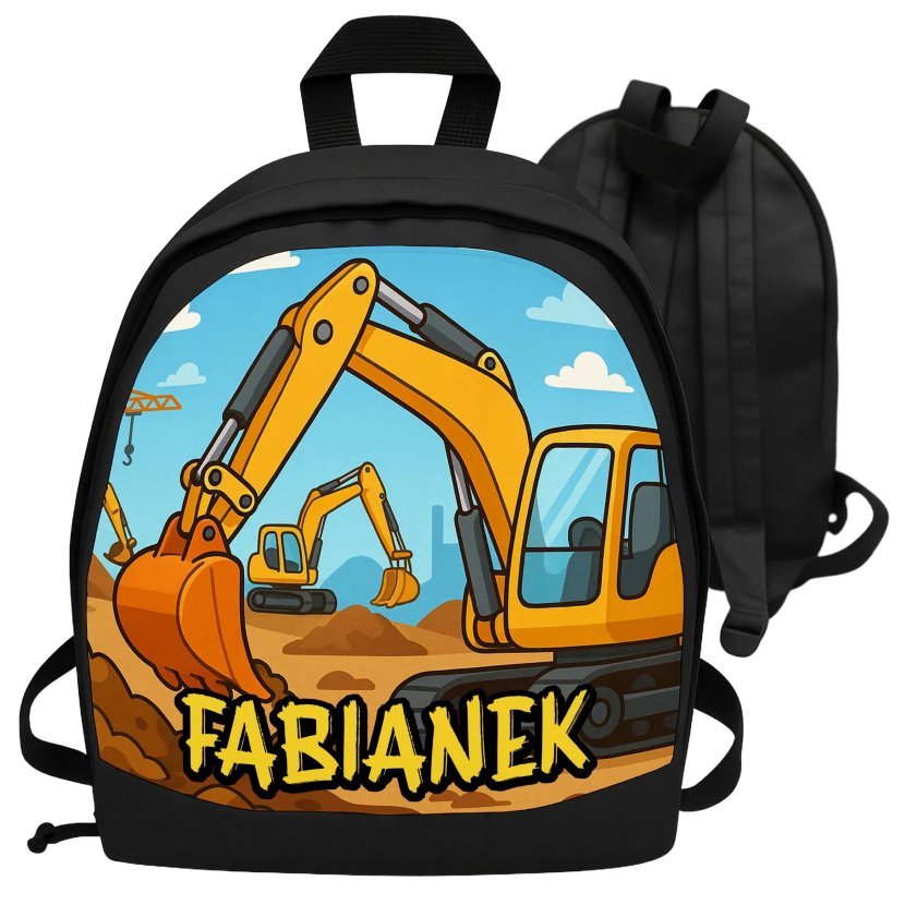 Plecak dla dziecka KOPARKA z imieniem personalizowany plecaczek przedszkole
