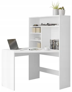 Białe Biurko Narożnikowe z regałem Zayden półki - Biurka - miniaturka - grafika 1