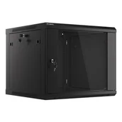 Szafy rack - Lanberg Szafa instalacyjna wisząca 19'' 9U 600X600mm czarna (drzwi szklane) NULAGR9U0000003 [5054637] - miniaturka - grafika 1