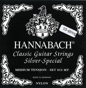 Hannabach 652612 struny do gitary klasycznej, seria 815, do gitar strunowych 8/10, Medium Tension Silver Special H/B2 652612 - Struny gitarowe  - miniaturka - grafika 1