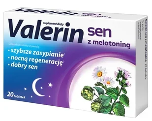 Valerin Sen z melatoniną, tabletki, 20 szt. - Witaminy i minerały - miniaturka - grafika 1