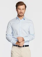 Koszule męskie - Calvin Klein Koszula K10K109509 Niebieski Slim Fit - miniaturka - grafika 1