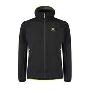 Kurtki męskie - Męska kurtka softshellowa Montura Premium Wind Hoody Jacket nero/giallo fluo - M - miniaturka - grafika 1