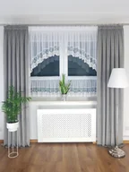 Firany - Firanka do kuchni z haftem, zazdrostki-biała, nowoczesne firanki do kuchni - miniaturka - grafika 1