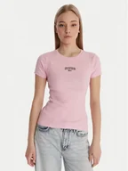 Bluzki damskie - Guess Jeans T-Shirt W6RP22 KA0H1 Czarny Slim Fit - miniaturka - grafika 1