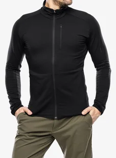 Bluza rozpinana Salomon Essential Lightwarm FZ - deep black - Bluzy sportowe męskie - miniaturka - grafika 1