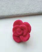 Broszki - broszka filcowa pojedyncza róża kwiat malinowy nasycony róż magenta filc - miniaturka - grafika 1