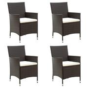 Fotele i krzesła ogrodowe - vidaXL Krzesła ogrodowe z poduszkami 4 szt. polirattan brązowe 316687 - miniaturka - grafika 1