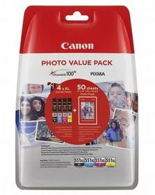 Tusz Canon CLI-551 XL Photo Value Pack, CMYK (6443B006) - Tusze oryginalne - miniaturka - grafika 1