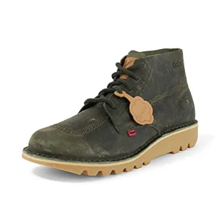 Kickers Unisex Kick Hi bez podszewki botki, ciemnozielony, 45 EU - Botki damskie - miniaturka - grafika 1