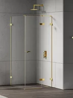 Kabiny prysznicowe - New Trendy Złota kabina prysznicowa 100x70 prawa EXK-4731 Eventa Gold Shine - miniaturka - grafika 1