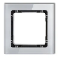 Klawisze i ramki - Karlik Ramka pojedyncza DECO efekt szkła szary/czarny - miniaturka - grafika 1