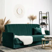 Sofy i kanapy - Wersalka Sofa Kanapa Rozkładana z Funkcją Spania Dwuosobowa Zielona PORTO - miniaturka - grafika 1