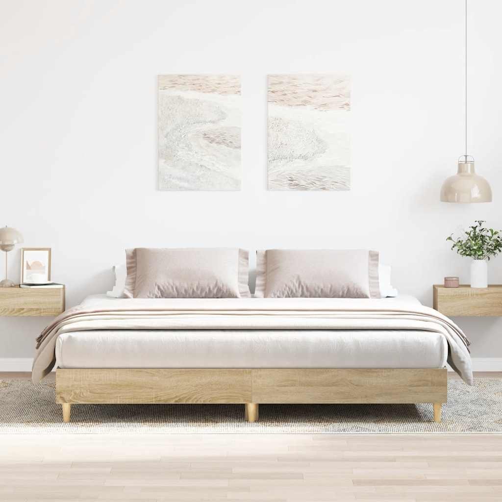 Łóżko bez materaca, dąb sonoma, 160x200 cm