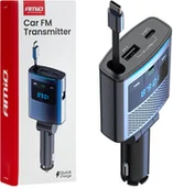 Transmitery FM - Transmiter samochodowy fm 1×usb-a 1×usb-c 12v 24v amio-04656 - miniaturka - grafika 1