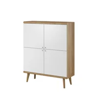 Komody - Komoda PRIMO dąb riviera biały 107x134x40 cm HOMLA - miniaturka - grafika 1