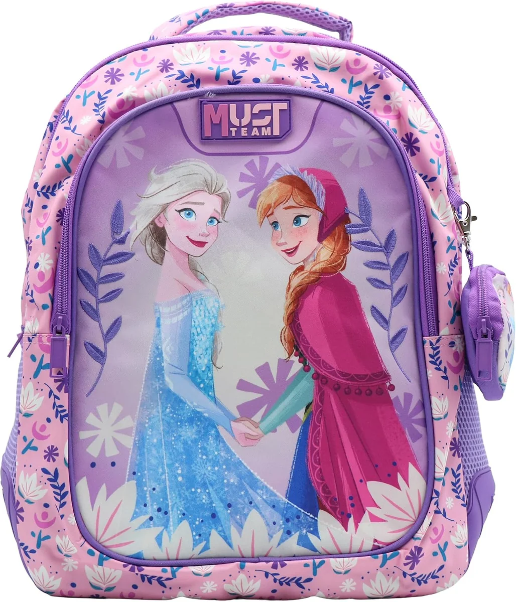 Plecak Disney Kraina Lodu różowo-fioletowy dla dzieci z 3 walizkami