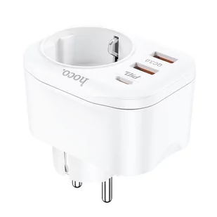 HOCO ładowarka sieciowa / adapter Typ C PD 20W + 2x USB QC3.0 3A + EU kieszeń NS3 biała. - Akcesoria do smartwatchy HOCO ładowarka sieciowa / adapter Typ C PD 20W + 2x USB QC3.0 3A + EU kieszeń NS3 biała. - Akcesoria do smartwatchy - miniaturka - grafika 1