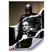 Plakaty - Plakat FEEBY Batman i ojciec chrzestny kolaż, 70x100 cm - miniaturka - grafika 1