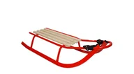 Sanki i ślizgacze - Matpol, Sanki Metalowe, Kubuś 2 Z Oparciem, Pchaczem czerwony - miniaturka - grafika 1