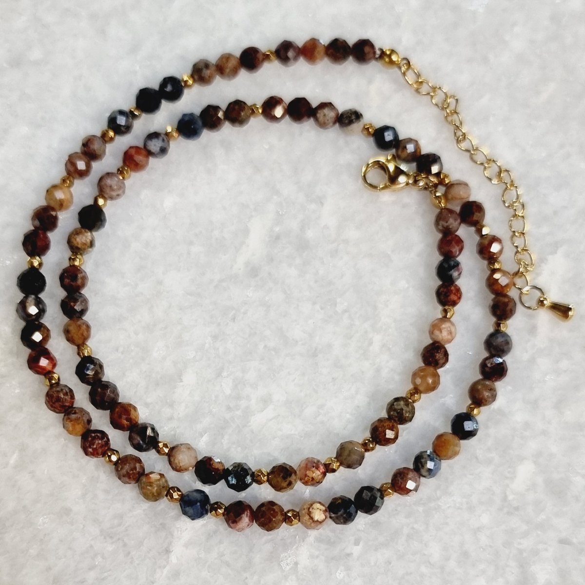 Naszyjnik choker pietersyt kamienie naturalne trendy / StoneLab