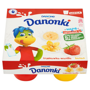 Desery mleczne - Danone - Danonki truskawka wanilia banan - miniaturka - grafika 1
