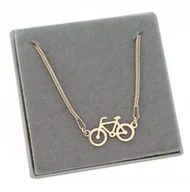 Bransoletki - Złoty naszyjnik rower celebrytka srebro 925 - miniaturka - grafika 1