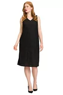 Sukienki - Ulla Popken Midikleid, Glanzeffekt, A-Linie, V-Ausschnitt, Ärmellos Sukienka damska, czarny, 46/48 - miniaturka - grafika 1
