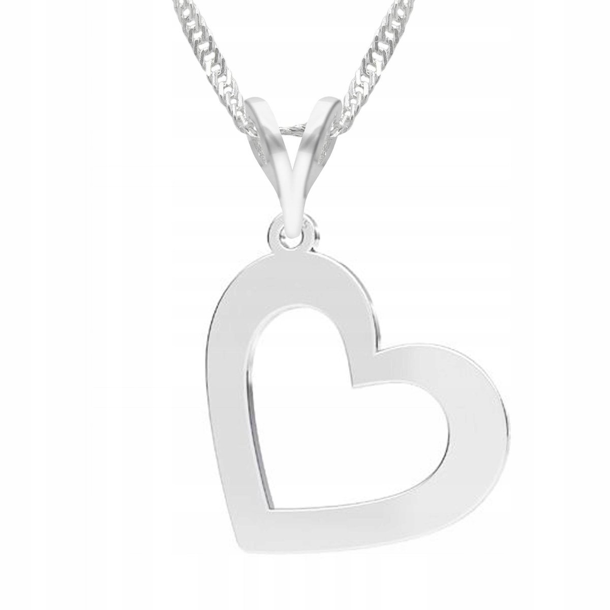 Naszyjnik Srebrny z Pustym Sercem Puste Serce Heart Serduszko SREBRO 925