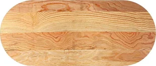 vidaXL Blat do stołu, brązowy, 140x60x2 cm, lite drewno dębowe, owalny - Stoły - miniaturka - grafika 1