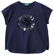 Koszulki dla dziewczynek - United Colors of Benetton Koszulka dziewczęca 3096c10aq, niebieska 252, 170 cm, Niebieski 252, 170 - miniaturka - grafika 1