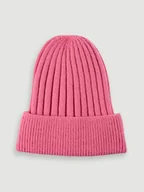 Czapki damskie - Jasnofioletowa czapka z fakturą w prążek - miniaturka - grafika 1