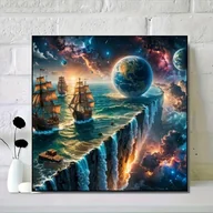 Rękodzieło - TEMU Zestaw do Malowania Diamentowego 5D DIY - Bardzo Duży, Przyjazny dla Początkujących, Okrągłe Kamienie, Motyw Oceanu Międzygwiezdnego, Dekoracja - miniaturka - grafika 1