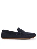 Mokasyny męskie - Tommy Hilfiger Mokasyny Casual Hilfiger Suede Driver FM0FM04998 Granatowy - miniaturka - grafika 1