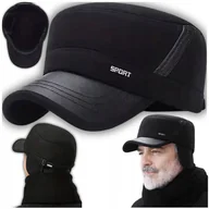 Czapki damskie - Zimowa Czapka Z Daszkiem Chowane Nauszniki Ciepła Dla Starszej Osoby Zimę - miniaturka - grafika 1