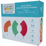 Klocki - Klocki magnetyczne zakręty do torów wyścigowych Race Truck Intense 15 elementów Cleverclixx - miniaturka - grafika 1
