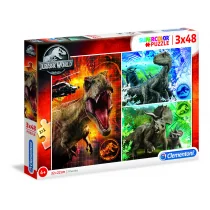 Clementoni Puzzle 3x48 Super kolor Jurassic World - Puzzle - miniaturka - grafika 1