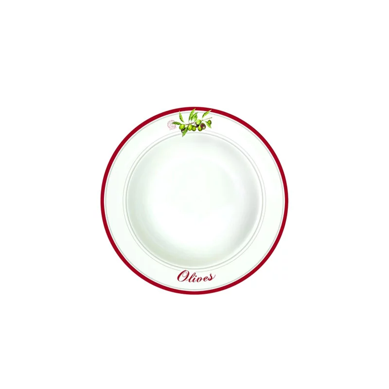 Talerz na zupę 21,5 cm Nuova R2S Bistrot Olives oliwki