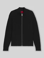 Swetry męskie - Kurtka z dzianiny o kroju regular fit z prążkowanej bawełny model ‘SRITON’ - miniaturka - grafika 1