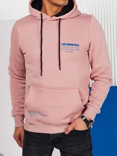 Bluza męska z kapturem różowa Dstreet BX5692-M - Bluzy męskie - miniaturka - grafika 1