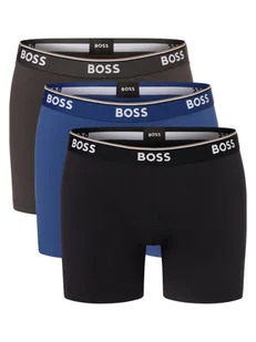 BOSS Obcisłe bokserki pakowane po 3 szt. Mężczyźni Bawełna niebieski|szary|wielokolorowy jednolity, S - Majtki męskie - miniaturka - grafika 1